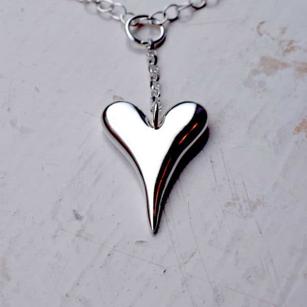 Pure heart pendant, purest heart, original jewellery, smooth heart pendant, goth, alternative gift, perfect gift, original gift, hand made, artisan, hand crafted